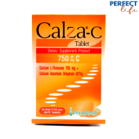 หมดอายุ 26/4/24 CalZa C Tablet แคลซ่า ซี แคลเซียม แอล- ทรีโอเนต 750 mg. + ซี ชนิดเม็ด 60 เม็ด [PF]