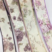 [HOT!] 3Y 4cm Flowers Printed Fabrics Ribbon For Handmade DIY Craft Bows Spring Easter Marriage Party Deco Gift Floral Wrap