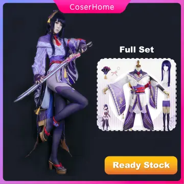 Genshin Impact Todos os Personagens Cosplay Jogo de Roupas Shogun Cosplay  Feminino Traje Halloween Cosplay Conjunto Completo com Hairwear :  : Moda