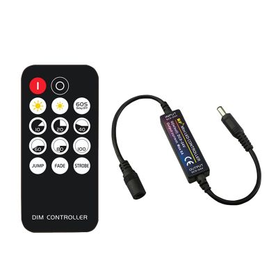 RF Remote Controller LED DC5V-24V Dimmer Brightness Adjustment Accessory 14-Key Dimmable Connector Switch for LED Strip Light