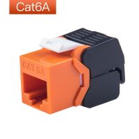 อะแดปเตอร์ Rj45 Cat6a 7สี10G อีเธอร์เน็ตเครือข่ายปลั๊กเสียบคีย์สโตนที่มีสีสันประเภทเครื่องมือเชื่อมต่อ Rj45จีบโมดูลเครือข่าย