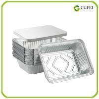 CUFEI 50 PACK 34ออนซ์ออนซ์ กระทะฟอยล์อลูมิเนียม ทนทานสำหรับงานหนัก 6.3x8.7นิ้ว กล่องขนมปังใช้แล้วทิ้ง อุปกรณ์บาร์บีคิวกลางแจ้ง มีฝาปิด กระทะอบขนม การทำอาหารการทำอาหาร