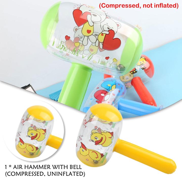 random-color-childrens-toy-inflatable-small-hammer-props-toys-water-pool-game-small-bell-inflatable-with-cartoon-hammer-balloon-y6r6