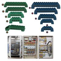 DEFICIT ฟ้าเขียวเส้นศูนย์ ขั้วต่อสายดินสกรูทองเหลือง หนาขึ้น 4Pin 6Pin 8Pin 10Pin 12Pin ขั้วต่อบล็อก 4/6/8/10/12ตำแหน่งเทอร์มินัล โลกและเป็นกลาง แถบขั้วปลายสายไฟฟ้า สายต่อสายไฟ