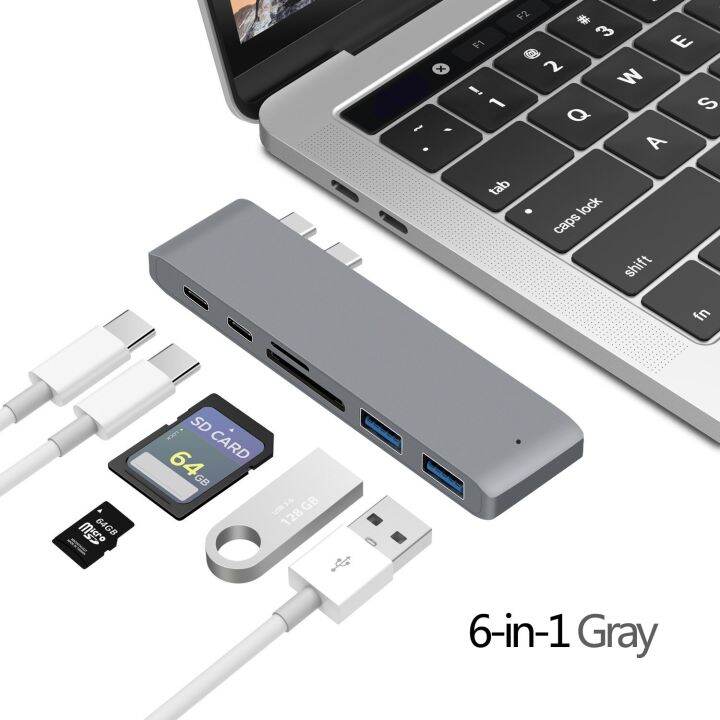 usb-3-1-type-c-ฮับเพื่อหัวแปลงสัญญาณ-hdmi-4k-thunderbolt-3-usb-c-ฮับกับฮับ3-0-tf-ช่องตัวอ่าน-sd-pd-สำหรับ-macbook-air-pro-2020ชิป-m1