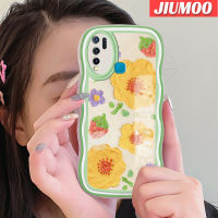 เคส JIUMOO สำหรับ VIVO เคส Y50 Y30i Y30ลายดอกไม้ภาพวาดสีน้ำมันแฟชั่นสีสันสดใสขอบเป็นลอนซิลิโคนเคสโทรศัพท์แบบใสนิ่มเคสโปร่งใสป้องกันเลนส์กล้องเคสกันกระแทก