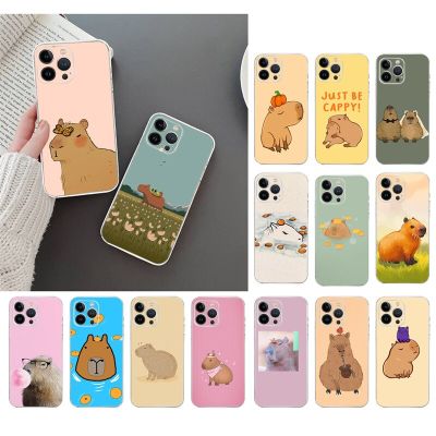 Phone Case For iphone 14 Pro Max 13 12 11 Pro Max XS Max XR X 12mini 7 8 14 Plus SE Cartoon Capybara Case Funda Capa Cell Replacement Parts