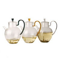 Factory Direct Wholesale Heat Resistant Glass Water Carafe Teapot With Colored Lid