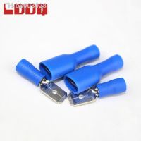 ﹉✥卐 LDDQ Spade Crimp Terminal Male and Female Kit 50 Pair Blue faston 16-14AWG Wire connector Crimp terminals kabelschoenen borne