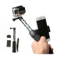 แท่งเซลฟี่แบบพกพาอะแดปเตอร์ซองโทรศัพท์ Monopod ไม้ที่ขยายได้สำหรับ Go Pro HERO 11 10 9 YI 4K Lite SJCAM SJ5000