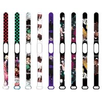 Demon Slayer Anime Figure Model Toys Tanjiro Nezuko Two Dimensional Sport Strap Children Agatsuma Zenitsu Mi Band 3 4 5 6 Gifts