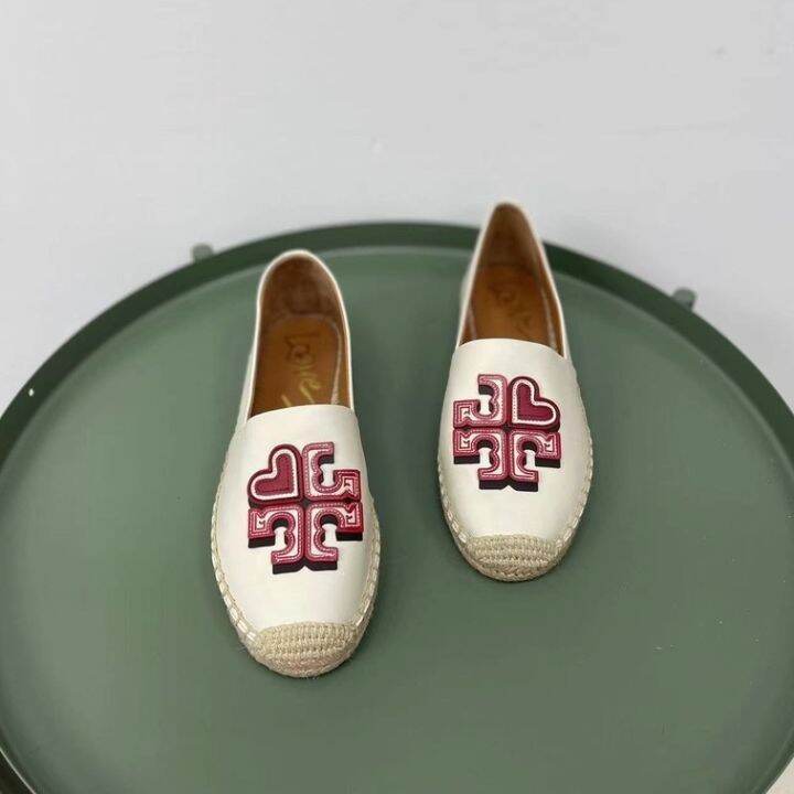 2023-new-tory-burch-nbsp-nbsp-love-logo-soft-leather-fishermans-shoes-casual-flats