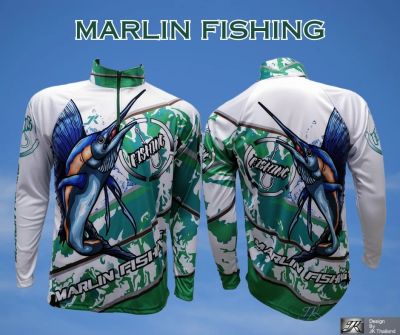 เสื้อตกปลา JK Thailand เสื้อกันยูวี ลาย MARLIN FISHING  ป้องกันรังสี UV 80% แห้งเร็ว