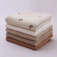 【ร้อน】10ชิ้นเด็กผ้าฝ้ายตารางผ้าขนหนูทารกมือใบหน้า Washcloth ผ้าเช็ดหน้ามัสลินผ้าให้อาหารเอี๊ยมเรอผ้าน้ำลายผ้าขนหนู D5QA