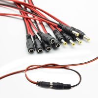 Male Female Jack Cable Adapter Plug Power Supply 5.5*2.1mm 12V DC Connectors Set for LED Strip Light CCTV Camera  Wires Leads Adapters