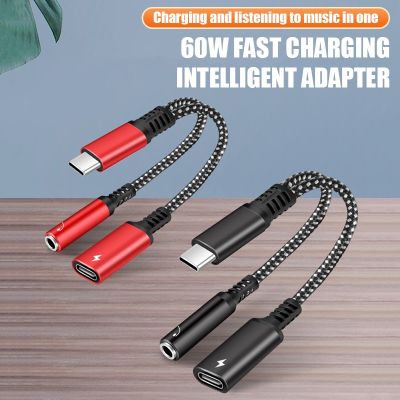 2in1 USB C To 3.5mm Headphone Jack Adapter Type C PD 60W Charge Audio Aux Adaptor for Ipad Pro Samsung S20 Ultra Xiaomi Huawei