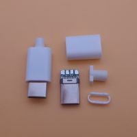 ✷◊ 10pcs USB 3.1 Type C 2.0 Male jack Plug Welding Type USB-C 4 in 1 PCB Connector Black White