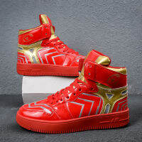 Aj Marvel Venom Joint Limited Edition Iron Man Aj1 Putian High Top Mens Shoes รองเท้าผ้าใบอินเทรนด์สไตล์เกาหลี