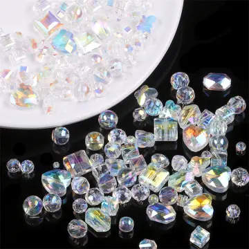 30pcs/set Artificial Crystal Faceted Glass Beads Color Plated Loose Spacer  Beads For Jewelry Making Diy Unique Bracelet Necklace Women's Jewelry Acces