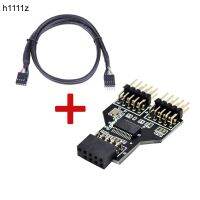 Motherboard USB 9Pin Interface Header Splitter 1 to 2 Extension Cable Adapter 9 Pin USB HUB USB 2.0 Connectors for RGB Bluetooth