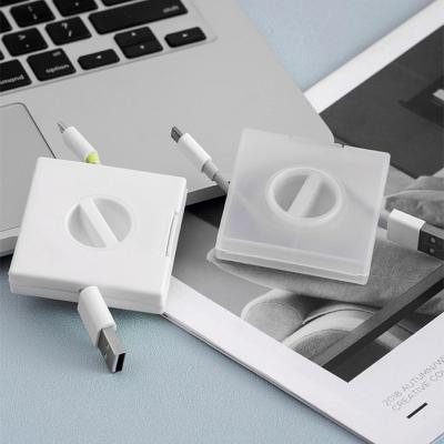 Cable Organizer Rotating Cable Winder Box Organizer Retractable Cable Management USB Data Earphone Cord Line Holder Container