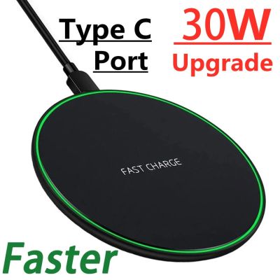 30W Wireless Charger Pad for iPhone 14 13 12 11 Pro Max X Samsung Xiaomi Phone Qi Chargers Induction Fast Charging Dock Station Wall Chargers
