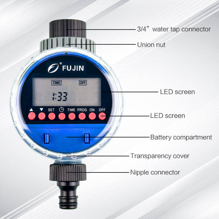 FUJIN Automatic Digital Watering timer in LCD Electronic Home Irrigation Garden Water timer