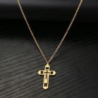 【CW】Stainless Steel Necklaces Cross Goth Hip Hop Pendant Choker Mens Chain Fashion Necklace For Women Jewelry Party Gifts One Piece