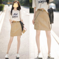 Delightfully homemade | Tooling overskirt | Simple and slim paper bag pants womens new cotton high waist skirt in summer of 2023