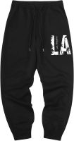 GORGLITTER Mens Letter Graphic Print Casual Jogger Drawstring Waist Pocket Sweatpants