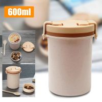 ﹉ 600ml Eco-Friendly Wheat Stalk Portable Food Thermos Lunch Box Thickened Leakproof Soup Cup Microwavable Lunch Box Kitchen Tools