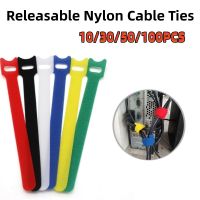 10/30/50/100PCS Colored Releasable Cable Ties Plastics Fastening Reusable T-type Cable Tie Straps Nylon Wrap Zip Bundle Tie Cable Management