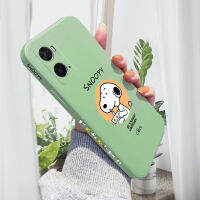 PMP ปลอก Hp สำหรับ OPPO Reno8 Reno 8 4G Reno7 Reno 7 4G Reno7 Z 5G Reno 7 5G Reno 7 Pro 5G ปลอก OPPO A96 A76 A17 A17K การ์ตูน Snoopy Dog Side Design โทรศัพท์กรณีตารางขอบแบบซิลิโคนเหลวปลอกเต็มปกกล้องกันกระแทกกรณีการป้องกัน