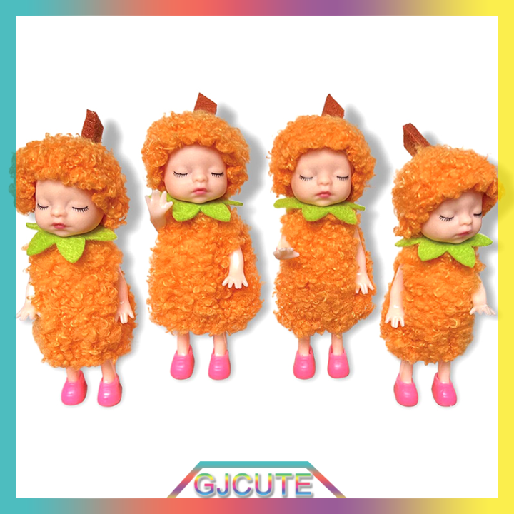 gjcute-เครื่องประดับจี้ฟักทองฮาโลวีนรูปปั้นเอลฟ์ตกแต่งตุ๊กตาของสะสมแบบพกพาตกแต่งบ้านรูปแกะสลักฟักทองเอลฟ์