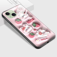 พร้อมเคสสำหรับ Apple iPhone โทรศัพท์15บวก15 15 Pro สูงสุด15 Pro หรูหราเคสเนื้อนิ่มลายกระต่ายสามมิติเคสกันกระแทกกระจกป้องกันมือถือเรียบ