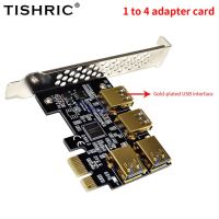 Tishric การ์ดอะแดปเตอร์ Pci 1ถึง4 Usb 3.0ตัวคูณฮับสล็อต Pcie การ์ด009S Plus การ์ดอะแดปเตอร์สายไฟต่อกราฟิก Riser