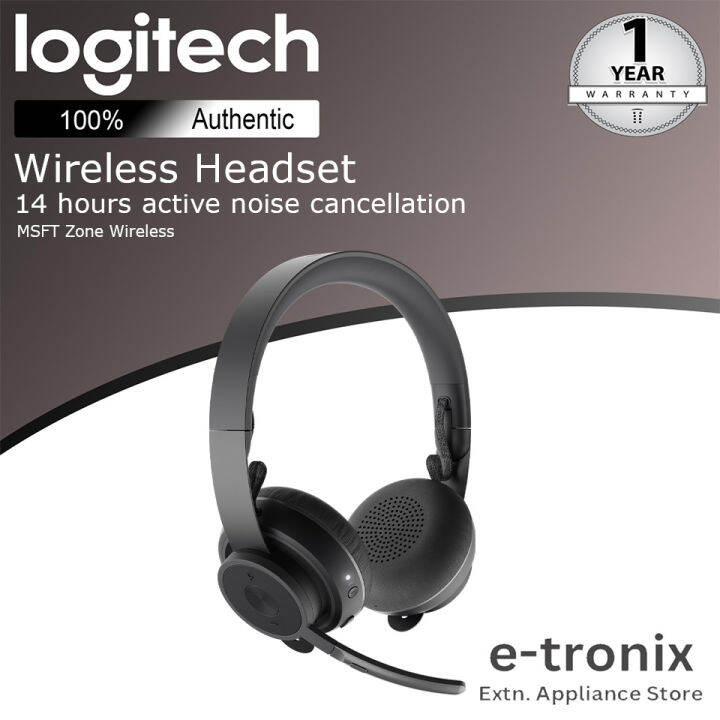 Logitech Zone Msft Wireless Stereo Headset Bluetooth Noise Cancelling 