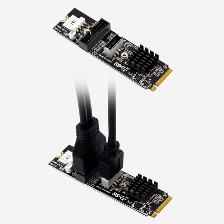 m-2-mkey-pcie-to-front-usb3-1-5gbps-riser-card-type-c-19-20pin-expansion-card-m-2-pcie-riser-card