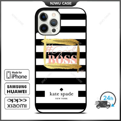 KateSpade Girl Boss Phone Case for iPhone 14 Pro Max / iPhone 13 Pro Max / iPhone 12 Pro Max / XS Max / Samsung Galaxy Note 10 Plus / S22 Ultra / S21 Plus Anti-fall Protective Case Cover