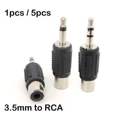 1/5pcs Audio 3.5mm male mono stereo to RCA female Jack Connector 3.5 RCA female 2/3 pole Adapter Plug for Amplifiers Headphone