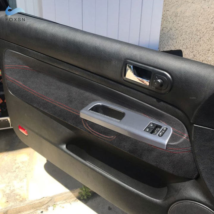 เพียง3ประตูอุปกรณ์เสริมในรถยนต์ภายในประตูที่เท้าแขนแผงปกหนังนิ่มหนังสติ๊กเกอร์ตัดสำหรับ-vw-g-olf-4-mk4-bora-jetta-1998-2005