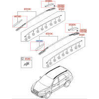 สำหรับฮุนไดซานตาเฟเดิมชั้นวางกระเป๋าแร็คหลังคาฝาด้านหน้าและด้านหลังตกแต่งปกสำหรับหลังคากรอบ872512B500 872522B500