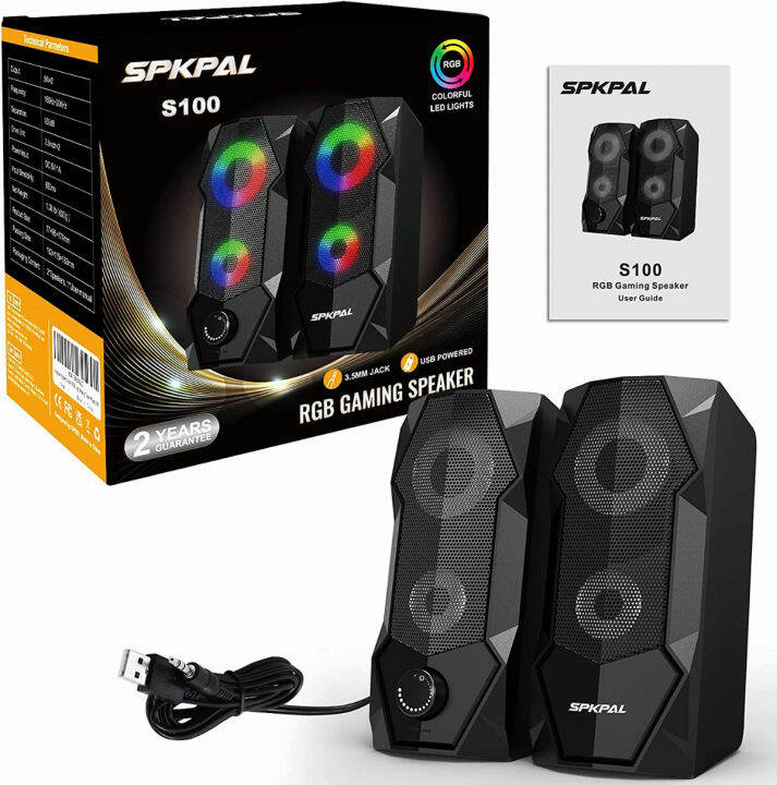 spkpal-computer-speakers-rgb-gaming-speakers-for-pc-2-0-wired-usb-powered-stereo-volume-control-dual-channel-multimedia-aux-3-5mm-for-laptop-desktop-monitors-10w