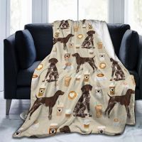 2023 German Shorthair Pointer Dog Lightweight Warm Fleece Throw Blanket Cartoon Animal Print Super Soft Fluffy Cozy Flannel Blankets