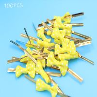 【cw】 New 100Pcs Bow Tie Wrapping Golded Wire Binding Fastener Fixed Ties 【hot】