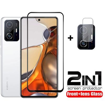 ♗ 2in1 Tempered Glass For Xiaomi 11T 11T Pro Glass Screen Protector Camera Lens Film for xiaomi 11 t 11t pro Protective Glass