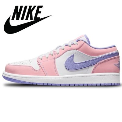 [HOT] ✅Original NK* Ar J0dn 1 Low S- E- Arctic- Punch- Mens And Womens Basketball Shoes Pink White Skateboard Shoes