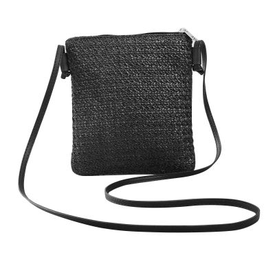 Straw Plait Small Square Bags One Shoulder Slanted Cross Bag Handbag Coin Purses Casual Holiday Beach Bag