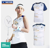 ชุดเล่นเทนนิสเสื้อแขนกุด Victor 2023,ใหม่ฤดูร้อนสำหรับทั้งหญิงและชายกีฬากลางแจ้งแห้งเร็วระบายอากาศได้ดีดูดซับเหงื่อบาสเก็ตบอลและชุดกีฬา