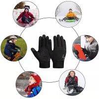 hotx【DT】 Children Riding Gloves Warm Non-slip Outdoor Sport Cycling Skiing Full-finger